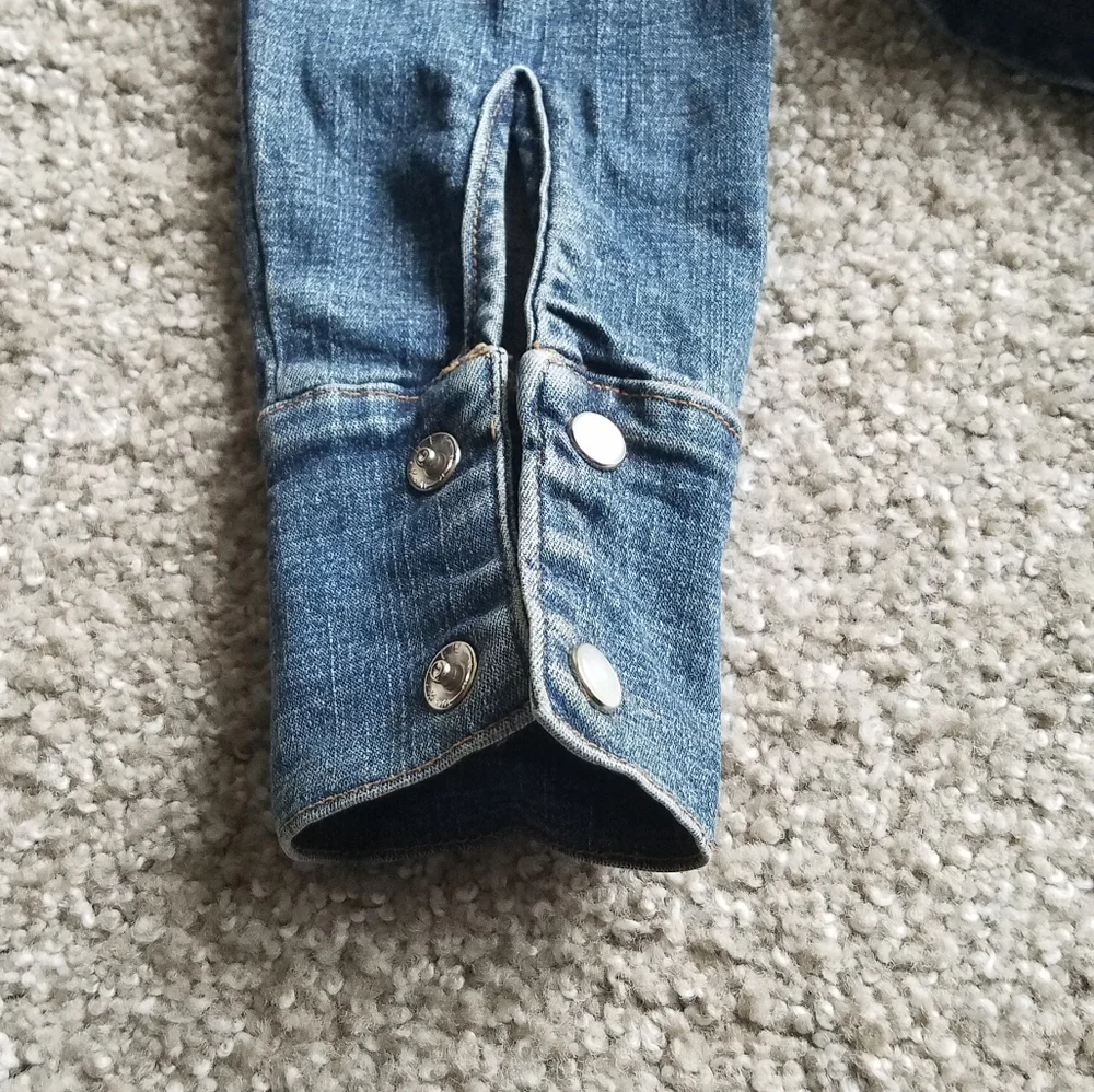 Annex vintage pearl denim jacket button up with pockets S - Picture 6 of 14